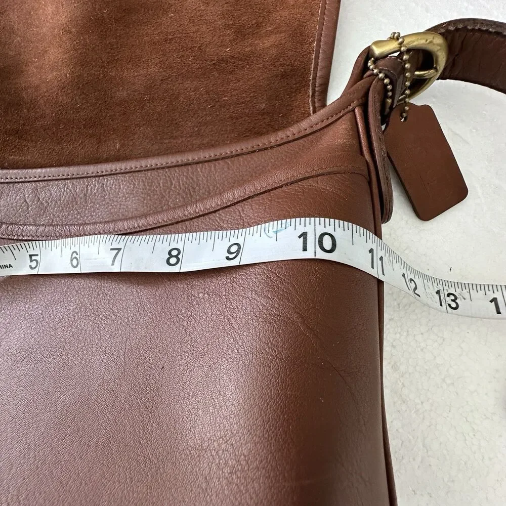 Vintage Coach 4150 Fletcher Flap Brown Leather Shoulder Bag Brass Hardware - Picture 14 of 15